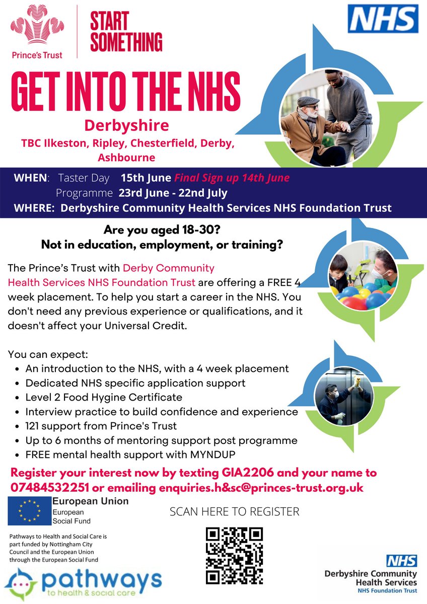 Do you know anyone who is aged 18-30 and not in education, training or employment? DCHS are offering a variety of roles on a 4 week placement with the aim to give some insight and work experience. 
 
Apply via the details on the poster or here: ow.ly/HttA50JkHBM