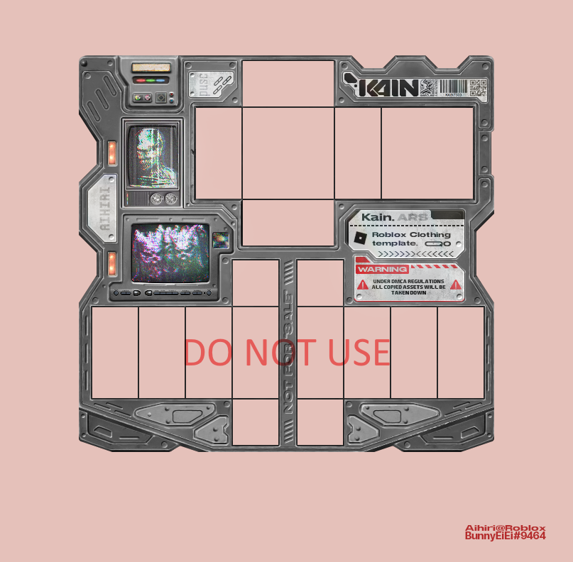 Custom clothing template for @Kain7333

Program used: Photoshop CS6

#roblox #robloxart