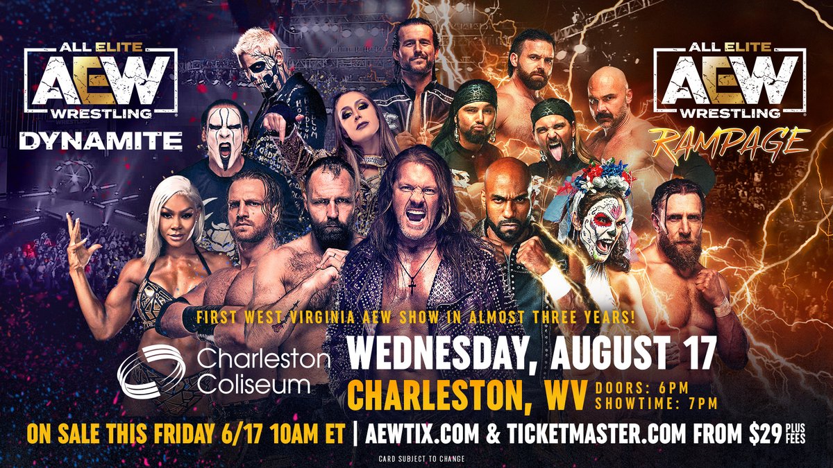 All Elite Wrestling on Twitter "AEW returns to Charleston, West