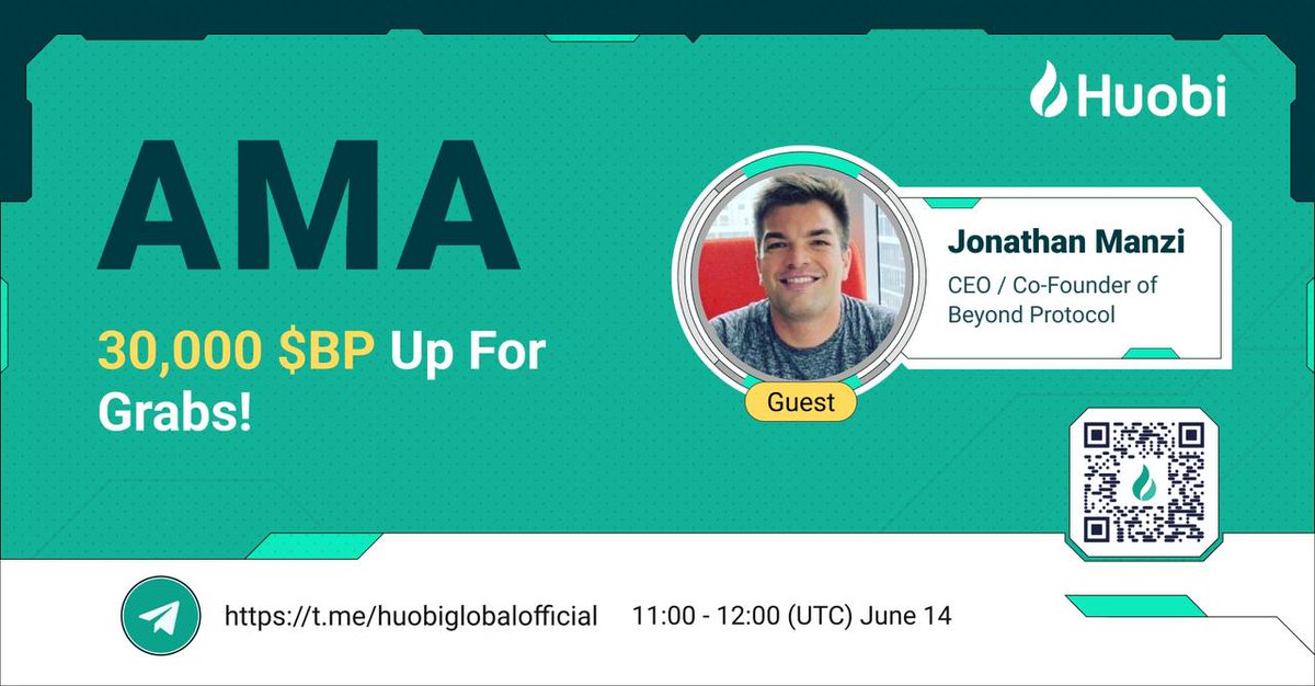 Join us tomorrow on <a href="/HuobiGlobal/">火币HTX</a>'s Telegram for an AMA with <a href="/beyondprotocol1/">Beyond Protocol</a> Co-Founder and CEO, <a href="/jmanzi123/">Jonathan Manzi</a>. Learn more about what Beyond Protocol is working on and how the team is positioning in the bear market.

#crypto #cryptocurrency #blockchain