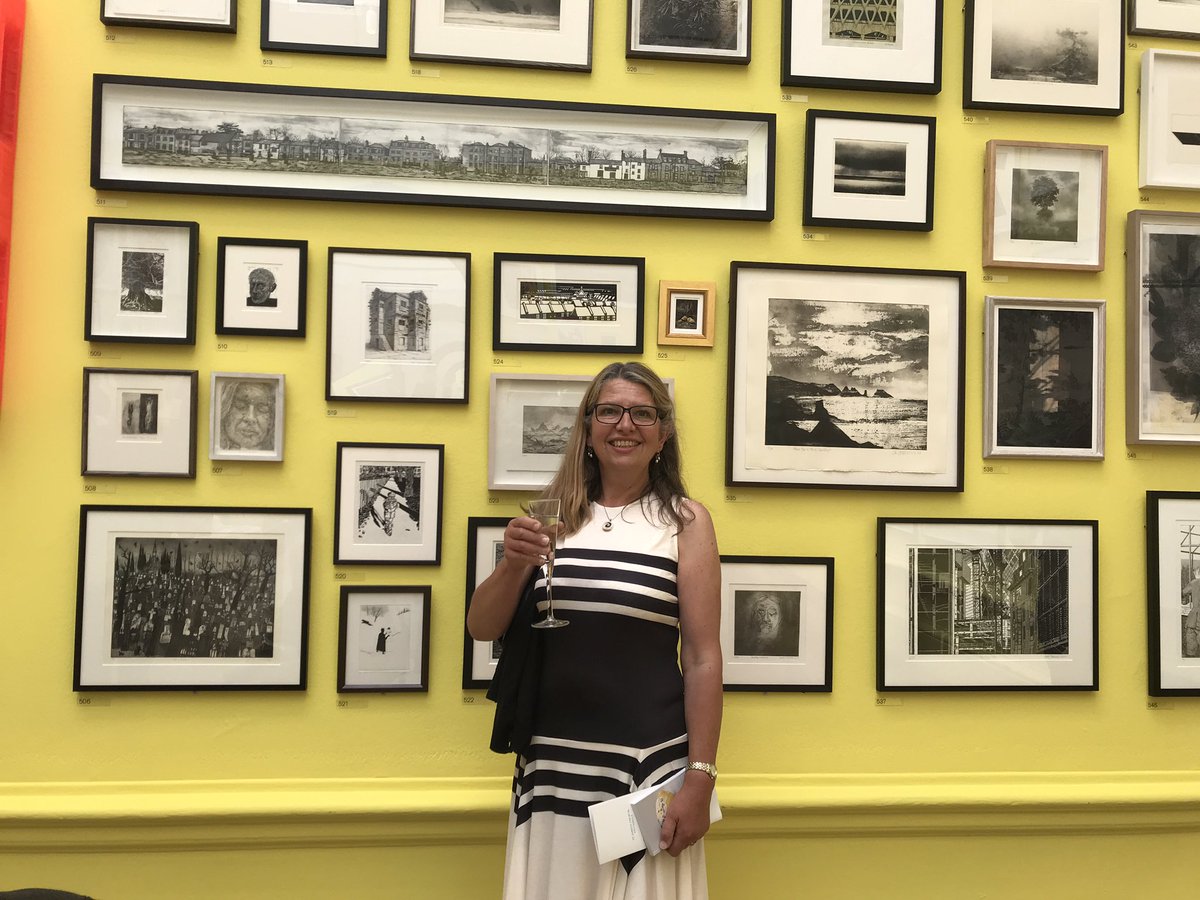 pegmorrisart's tweet photo. I have had such a lovely day at the Royal Academy Varnishing Day! I’m really happy with where my etching has been hung &amp; I caught up with lots of lovely friends too. So exciting! 
@royalacademyarts #rasummerexhibition #royalacademyofarts #printmaker #etching #varnishingday https://t.co/A8s3MPOCrz