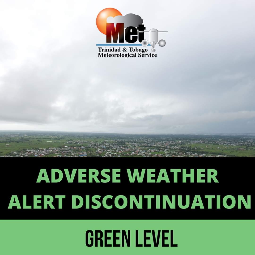 Adverse Weather Alert Discontinuation 

Settled conditions now persist though light to moderate rain-showers may continue in various locations. The possibility of thunderstorms have decreased to about 30 to 40% as atmospheric conditions are less favourable.