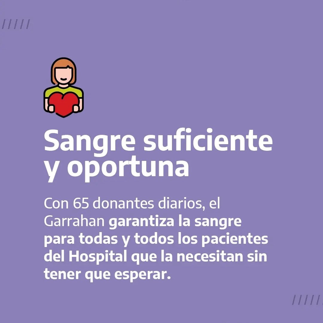 El Garrahan realiza 650 transfusiones semanales para la atención de pacientes de alta complejidad con sangre segura, oportuna y suficiente. 

Además, provee a demanda a hospitales públicos nacionales, de la Ciudad y otras jurisdicciones del país.

➡️garrahan.gov.ar/donosangre
