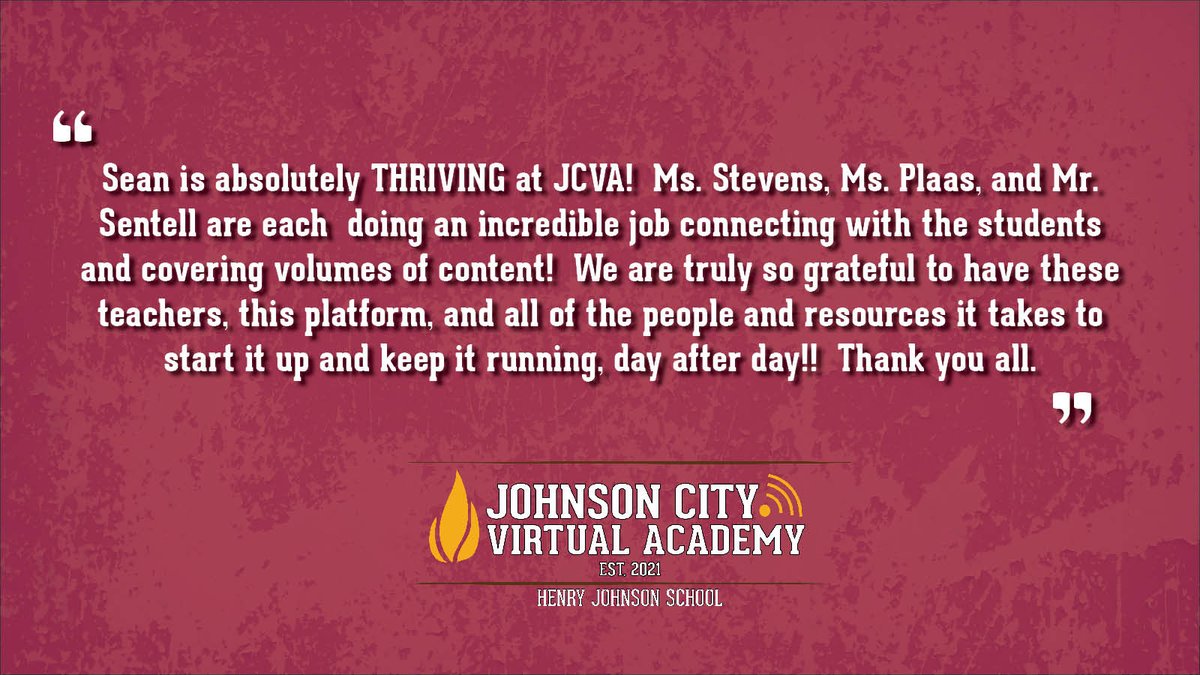 jcityTNschools's tweet image. Have you heard what they&apos;re saying about the Johnson City Virtual Academy (@VirtualAcad_JCS) !? Applications are being accepted for the 2022-2023 school year in grades 5-12. 

Visit VirtualAcademy.JCSchools.org for more information.