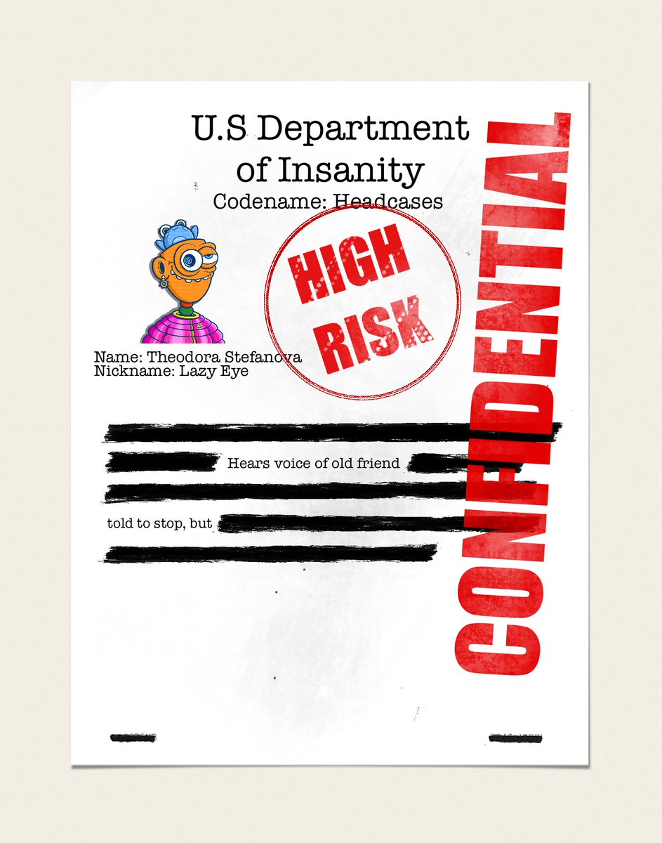 HeadcasesNFT's tweet image. As authorities have been investigating the scene in Athens, it has been reported that two more Headcases have escaped the Topeka State Hospital in Kansas. We fear this won’t be the last break-out. Patients files are now available. RT TO SPREAD THE WORD!!