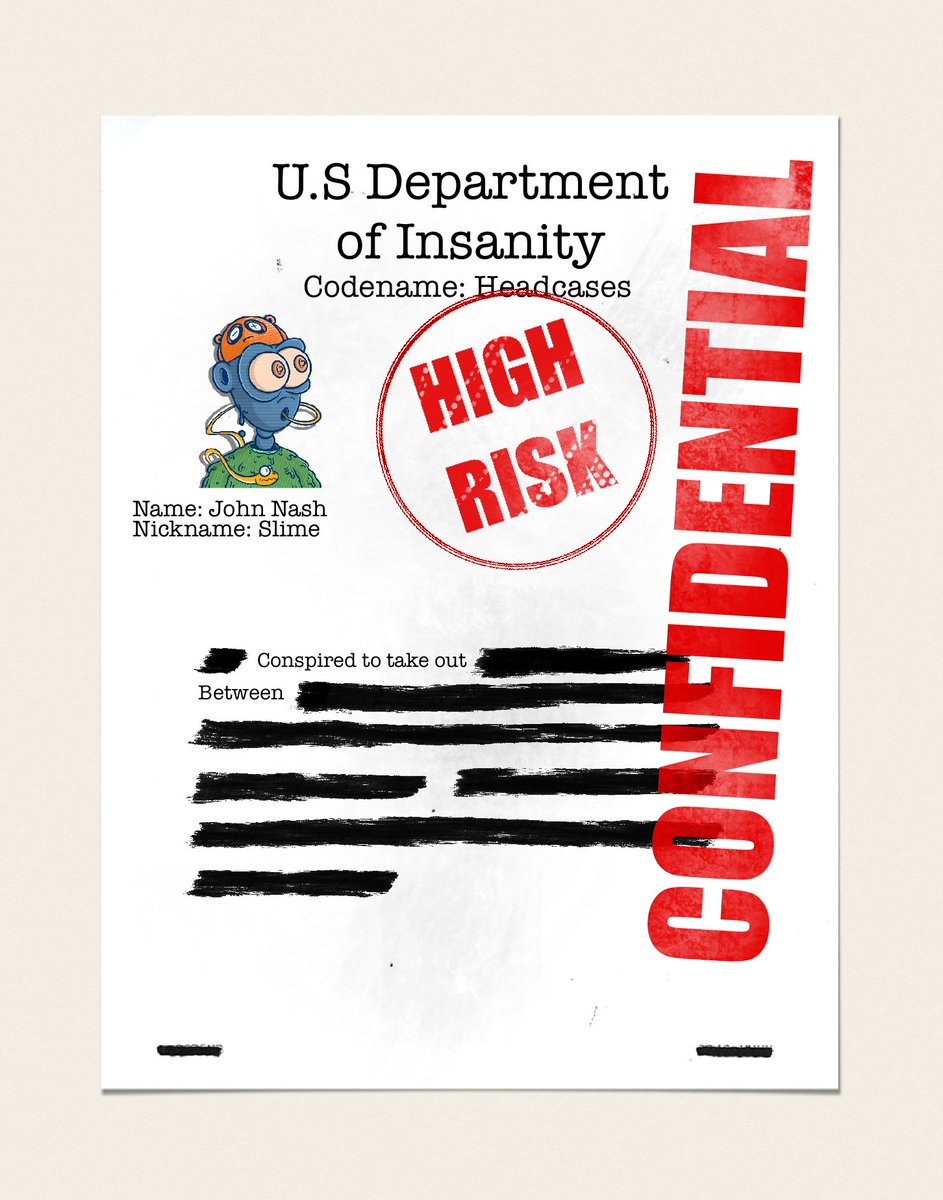 HeadcasesNFT's tweet image. As authorities have been investigating the scene in Athens, it has been reported that two more Headcases have escaped the Topeka State Hospital in Kansas. We fear this won’t be the last break-out. Patients files are now available. RT TO SPREAD THE WORD!!