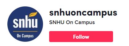 SNHUOnCampus's tweet photo. We're now on @tiktok_us! Follow us at https://t.co/OvZdETKW3r. https://t.co/XAaBy0Fwqk