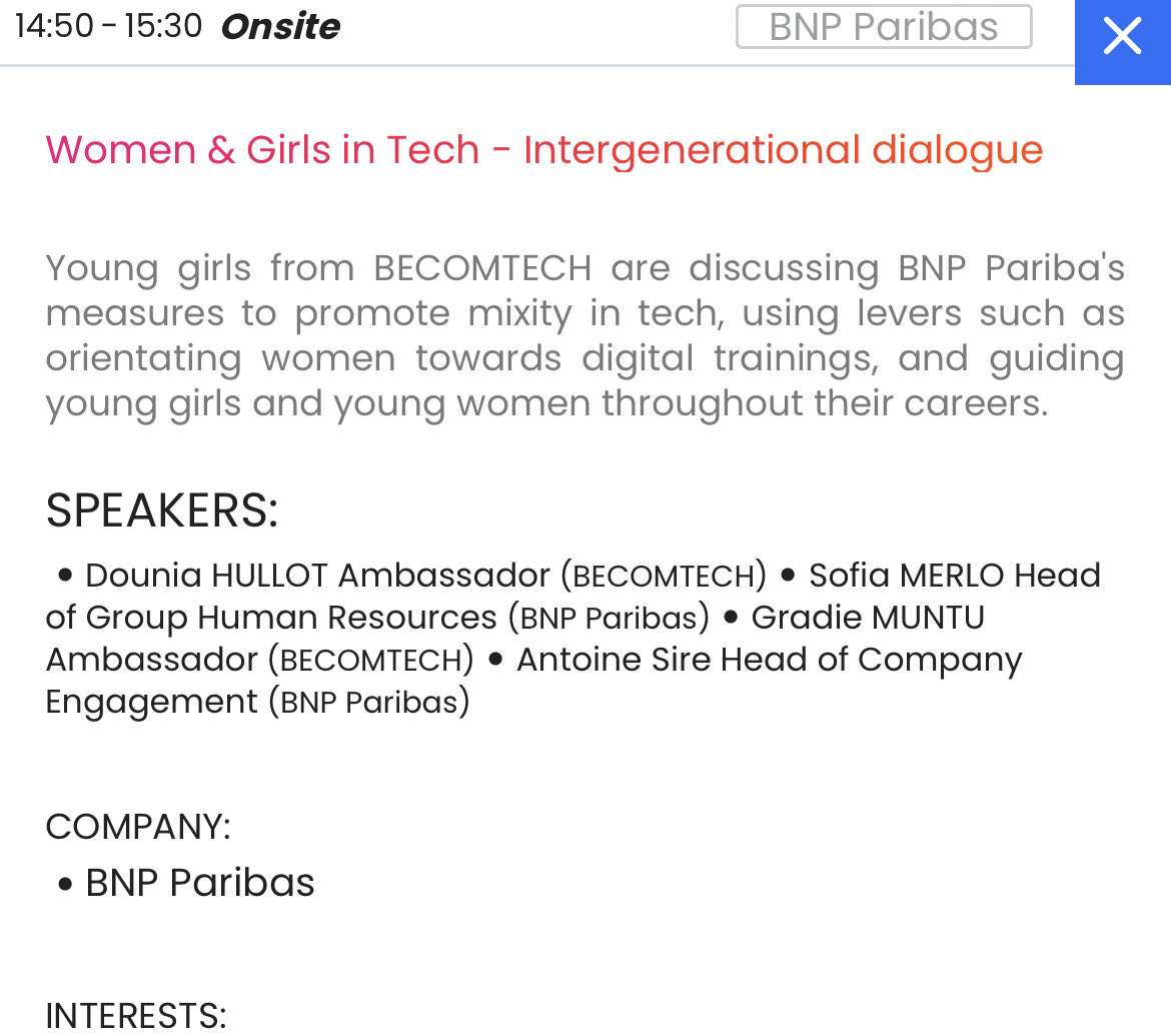 At Vivatechnology on Friday #techforgirls #techforinclusion ⁦@SANDDELA⁩ ⁦@digital_ladies⁩