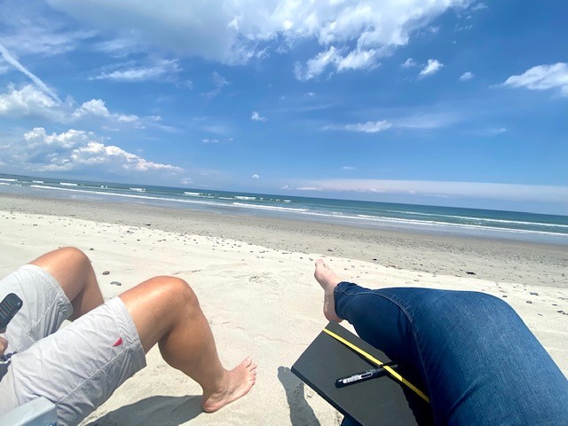 JayvaGlobal's tweet photo. #Beachmeeting #strategy #workfromanywhere #creativityflows @Nicmm80 & @williampenrice had this morning's strategy meeting on the beach #Jayva https://t.co/RFvuFnPmmO