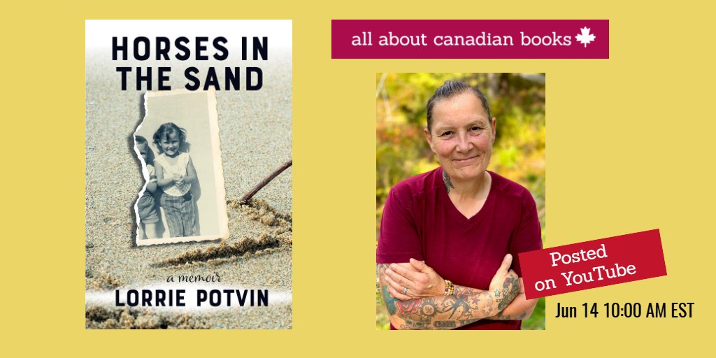 Stay tuned...this week on all about canadian books, I chat with author #LorriePotvin about her memoir Horses In The Sand @InannaPub ! #pridemonth #femlit #feministfiction #metisauthors #CanLit #diversereads 🍁📚