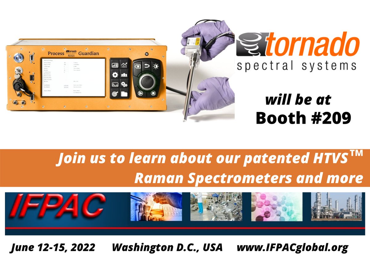 Are you at #IFPAC today?
Be sure to stop by Booth 209 to know how our Raman analyzers can be an industry solution.

Also, join the Process Raman Symposium at Brookside B where we will be presenting on Continuous Manufacturing - Residence Time Distribution Approaches

 #IFPAC2022
