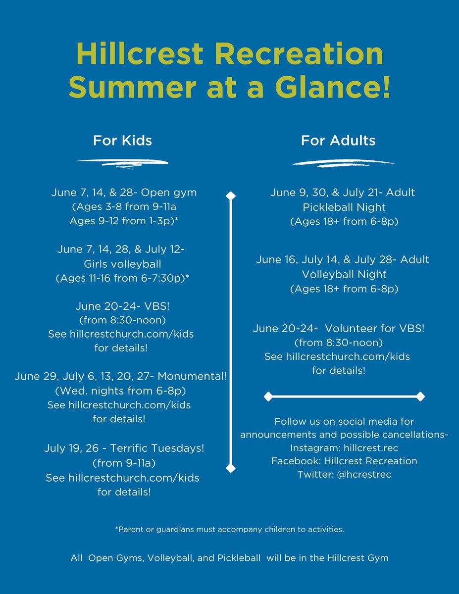 HcrestRec's tweet photo. Join us for some summer fun! https://t.co/FvYN8lOHxt