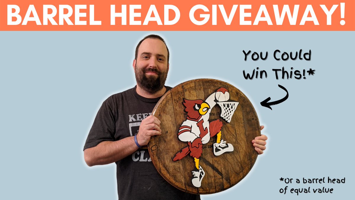 MadeByJayLane's tweet photo. 🥳 We just sold our 1,000th piece! To show our appreciation, we're giving away a FREE #Bourbon barrel head. To enter:

1. Follow us
2. Like &amp; quote retweet this post with what barrel head you'd choose
3. Tag your friends below

Drawing will take place Friday, June 17. Thank you! https://t.co/InHB5BLOGn