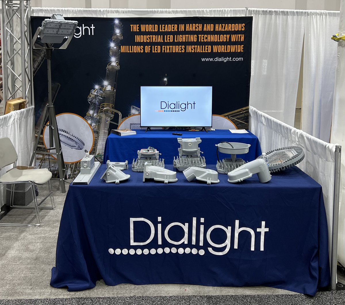 Dialight's tweet photo. Thank you to those who stopped by our booth at Downstream USA in Houston, TX last week! This #NationalSafetyMonth we are so grateful to be able to illuminate those on the hazards of traditional lighting and the safety/environmental benefits of upgrading to #industrialLEDlighting. https://t.co/g3OmdE4NqH
