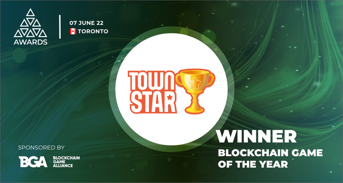 A massive well done to <a href="/TownStarGame/">justinwrites</a>, winners of the Blockchain Game Of The Year 2022
Powered by <a href="/BGameAlliance/">Blockchain Game Alliance</a>

#AIBC #Toronto #Canada #America #BitcoinNetworks #Blockchain #Crypto #EmergingTech #IoT #smartcontract
