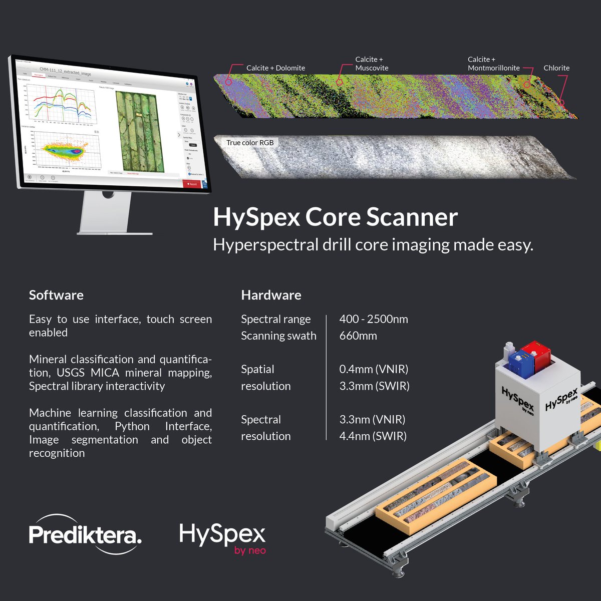 HySpex (@hyspexneo) on Twitter photo We're thrilled to be back to the #pdac2022 to present our new hyperspectral drill core imager. Come join us at booth # 846 at the <a href="/the_PDAC/">The Official PDAC</a> in the next couple of days to see our scanners and Prediktera's Breeze Geo Suite in action. We're thrilled to be back to the #pdac2022 to present our new hyperspectral drill core imager. Come join us at booth # 846 at the <a href="/the_PDAC/">The Official PDAC</a> in the next couple of days to see our scanners and Prediktera's Breeze Geo Suite in action.