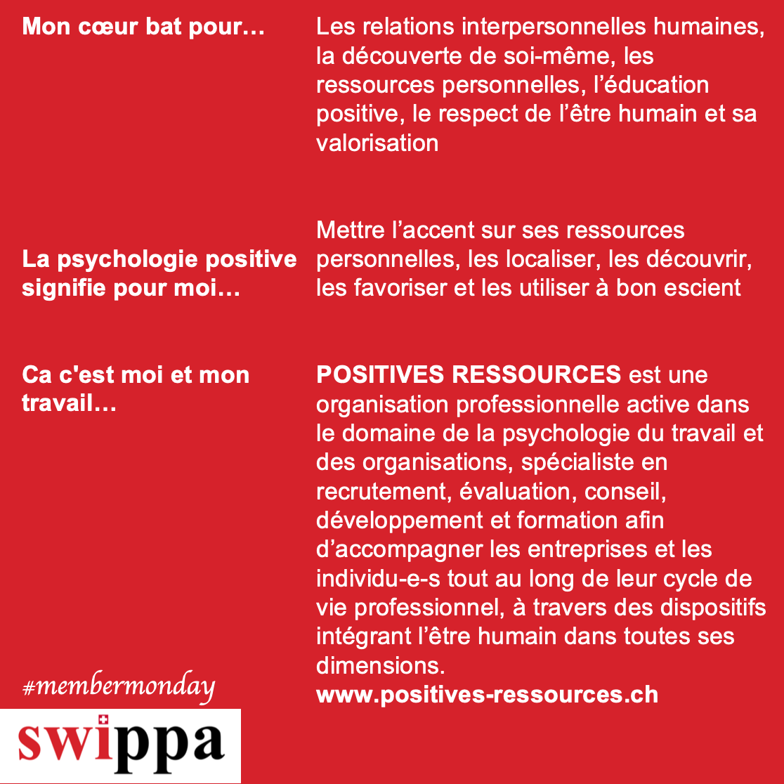 swippaCH's tweet photo. SWIPPA #membermonday - nos membres se présentent!
Aujourd'hui, notre membre Estelle Mugnari se présente 🤩😃
https://t.co/mSlfFHTuMx
#swippa #membermonday #psychologiepositive https://t.co/lpt3M85weg