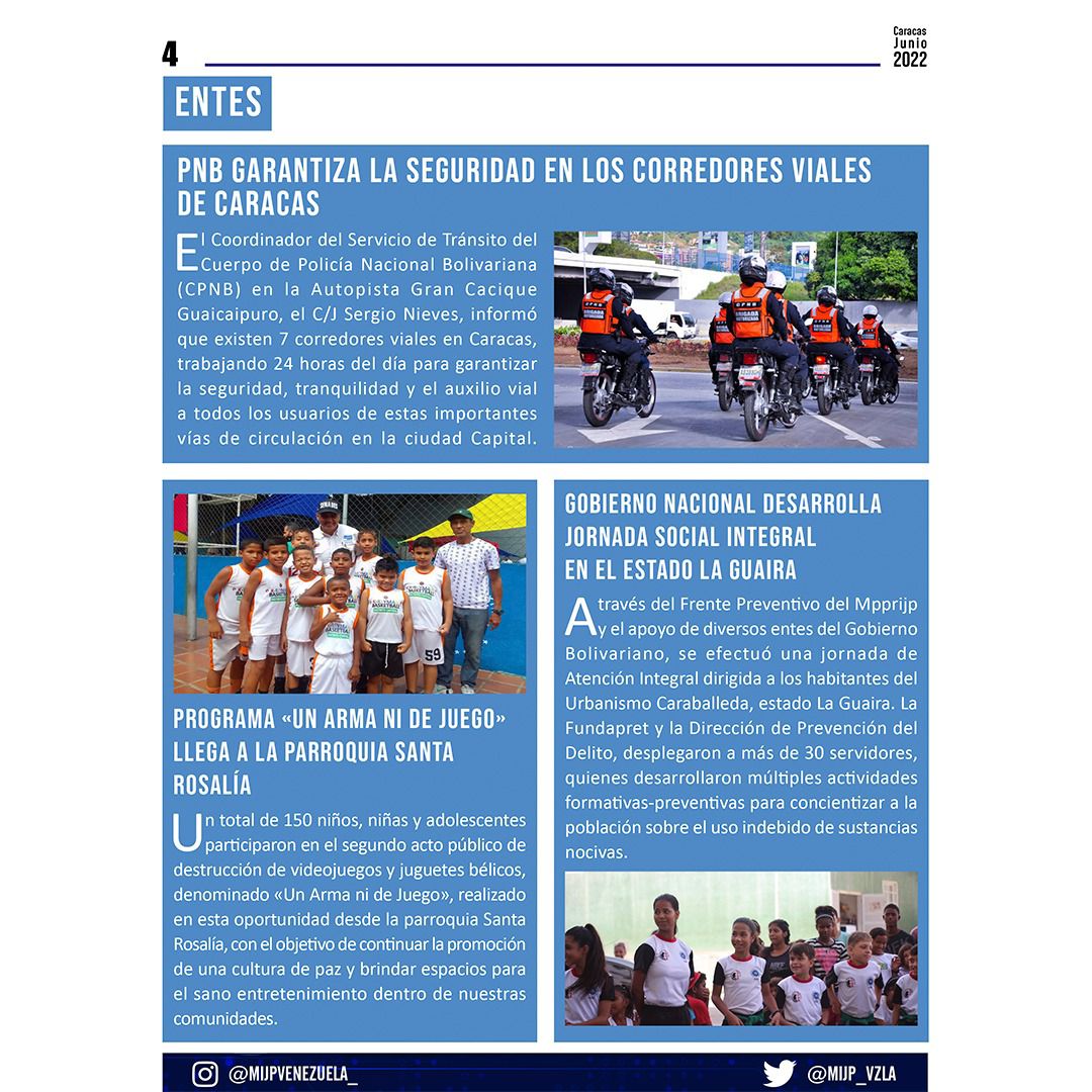 #13Jun | Les comparto las noticias más importantes pertenecientes al <a href="/MIJP_Vzla/">MPPRIJP</a>, en el semanario informativo "Seguridad Ciudadana en Acción" 
#MundoDePaz 

#FelizLunesATodos
