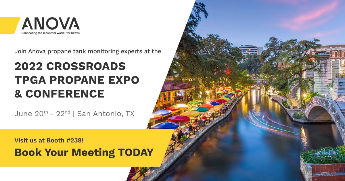 anovasolutions's tweet photo. Visit Anova booth #238 at the 2022 Crossroads TPGA Propane Expo & Conference, in San Antonio, Texas. Learn how Anova drives best business intelligence with #PropaneTankMonitoring solutions.
https://t.co/jZ1LOFIvMo
#Propane #IoT #BusinessIntelligence #EasyReliableWorthIt https://t.co/K0M3K5e3Dg