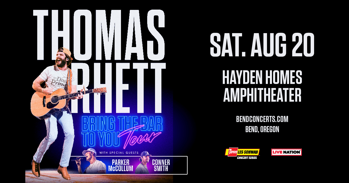 bendconcerts's tweet photo. Country star @ThomasRhett announced NIGHT TWO Sat., Aug. 20 w/ special guests @ParkerMcCollum and @connersmit8! 
Online presale Thurs., June 16 @ 10am https://t.co/rKuFVRQWEC
Password: LOCAL
General on sale Fri., June 17  @ 10am online or @ the Ticket Mill in the @oldmilldistrict https://t.co/wsNrgUWNm4