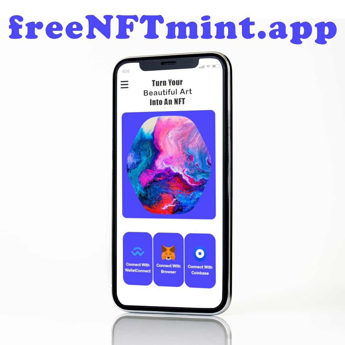 mmdevsHQ's tweet photo. Turn your pictures to NFT to sell, use as your #twitter profile pic or use in the #metaverse ✨🛸  https://t.co/MJwTitA4Ps #freeNFTmint #MMWT #App https://t.co/sh0FeoJgo7