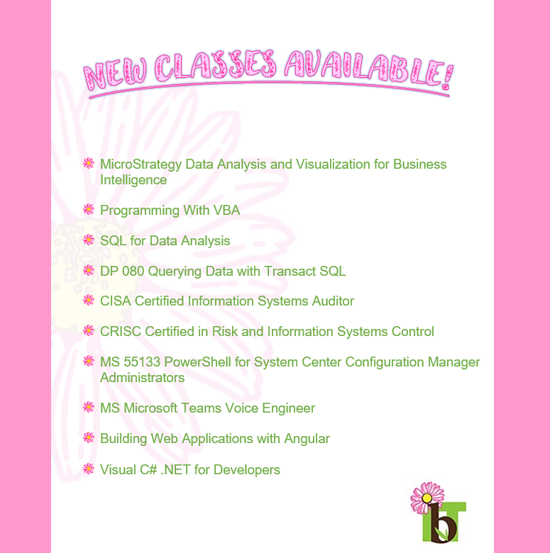 Check Out Some Of Our NEW Classes We Have Added! 📯

Feel Free To Take Advantage Of These New Opportunites! ✅

For More Information About These Classes, Or Other Classes Available, Visit Our Website At ibT-sc.com🌺

#interactivebusinesstraining #certificationcourses