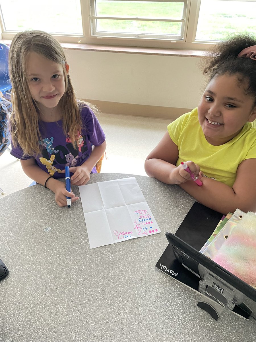 MrsKFisher22's tweet photo. Kicking off Week 2 of Summer School with the importance of struggle in math and working on making connections and communicating with math partners! #learningwithdragons @ChouteauSchool @NKCSchools https://t.co/fZUJWsDT4t