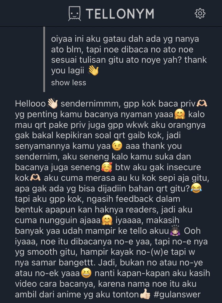 mowningsugar's tweet photo. Cara baca namanya noe #gulanswer https://t.co/f4Hd9YJANw
