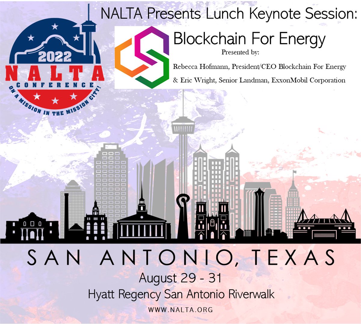We would like to take a moment to spotlight our Tuesday Keynote: <a href="/Blockchain4NRG/">BlockchainForEnergy</a>  . If you haven't already, sign up for our NALTA Conference at nalta.org/conference. You don't want to miss out on this exciting topic!
#nalta22satx