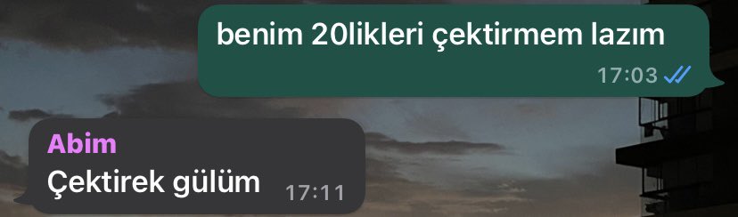 hiçkimse:
abim: tamam gülüm