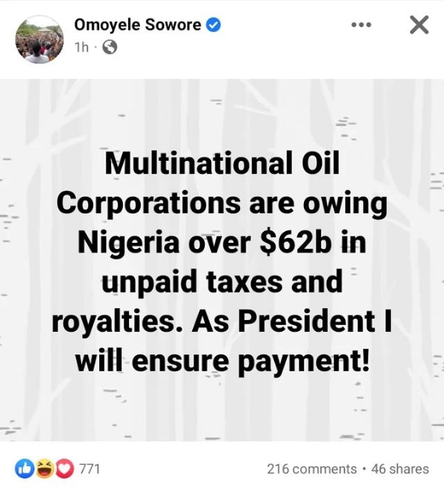 TheIOShowa's tweet photo. Just imagine what an injection of $62bn will do for our economy. Sowore @sowore admin will turn Nigeria into a construction site that will create 5m jobs, 24,000mw of electricity, 100k living wage, study allowance &amp; there won't be a need to borrow. #SoworeForPresident https://t.co/4XPkLsJbvC