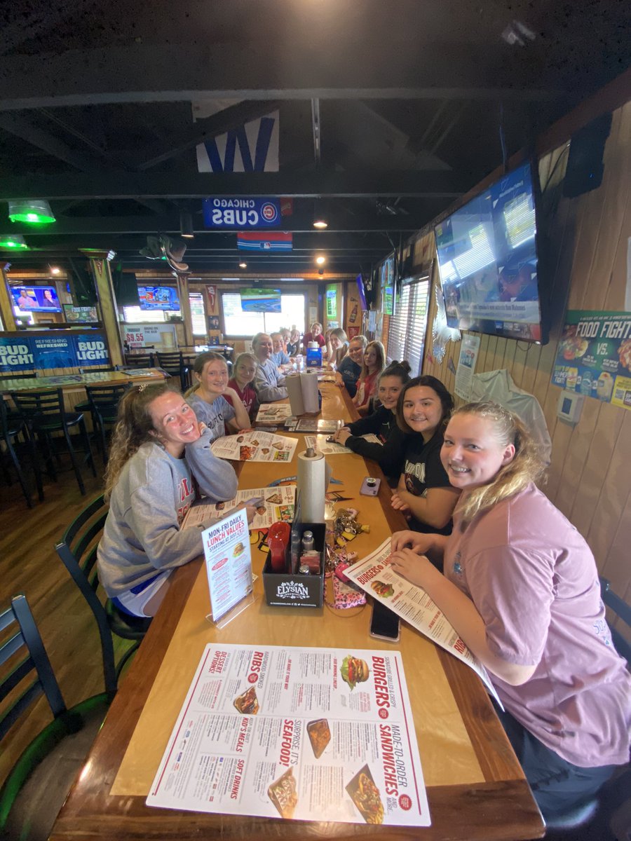 Lunch all together after a 3 hour practice is just what we needed! Love spending time with these girls. Missing a few, of course!