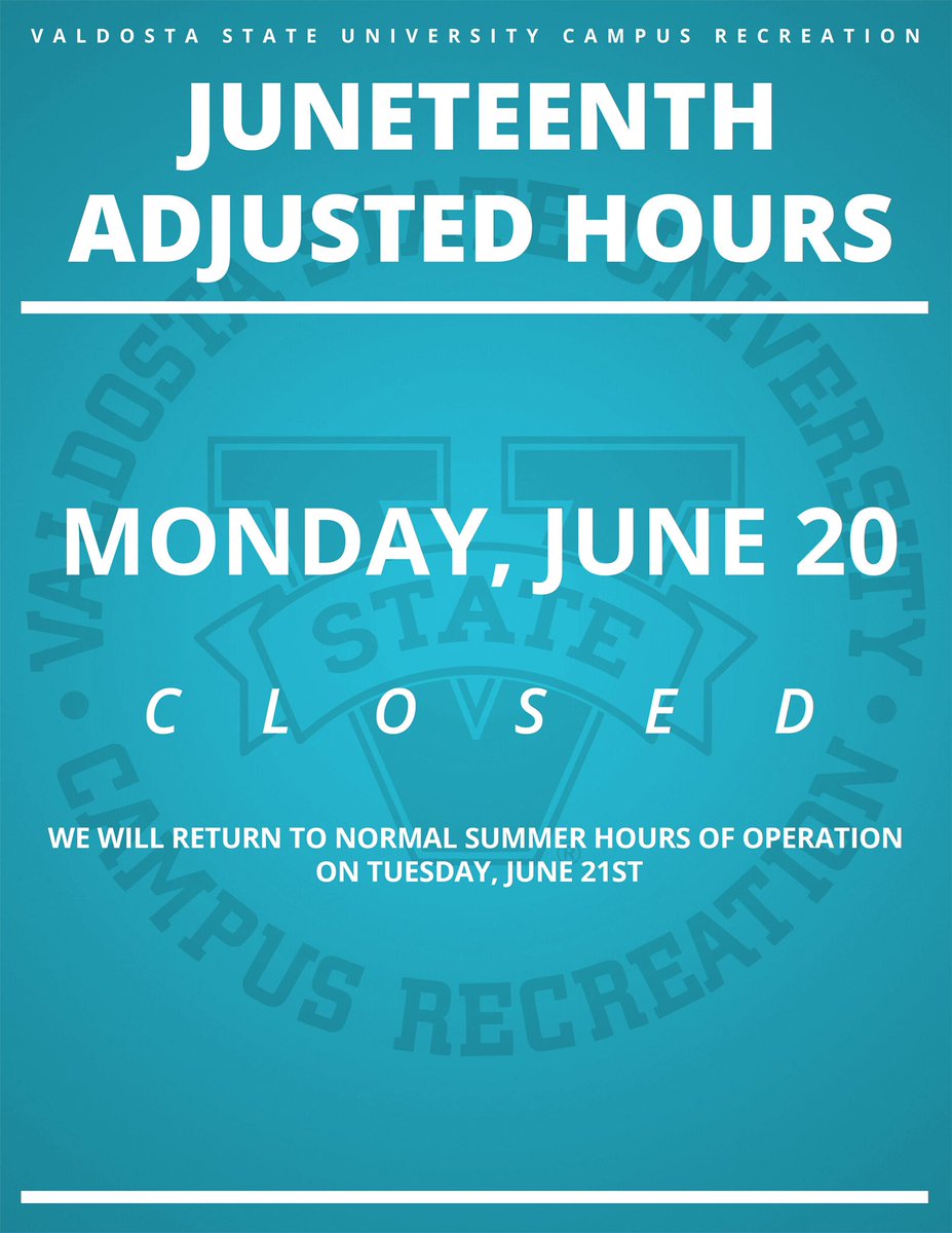 We will have adjusted hours June 20th in observance of Juneteenth. We will return to normal hours on Tuesday, June 21st.