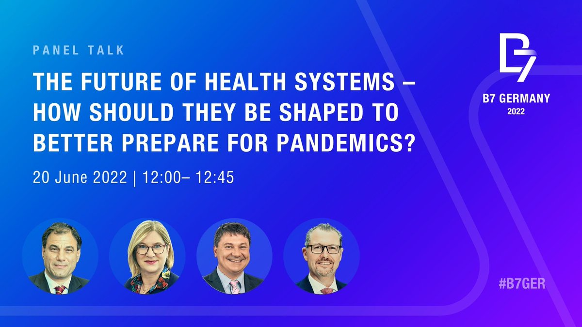 Der_BDI's tweet photo. #Innovation and prevention will be key to enable our #healthcare systems to face long-term challenges. No single government or institution can tackle the threat of future pandemics alone. Join our conversation at #B7GER 👇🏼🌍

📅 20 June 
📺 https://t.co/ybv3eXXKW2 

#G7GER https://t.co/appfgHOjQI