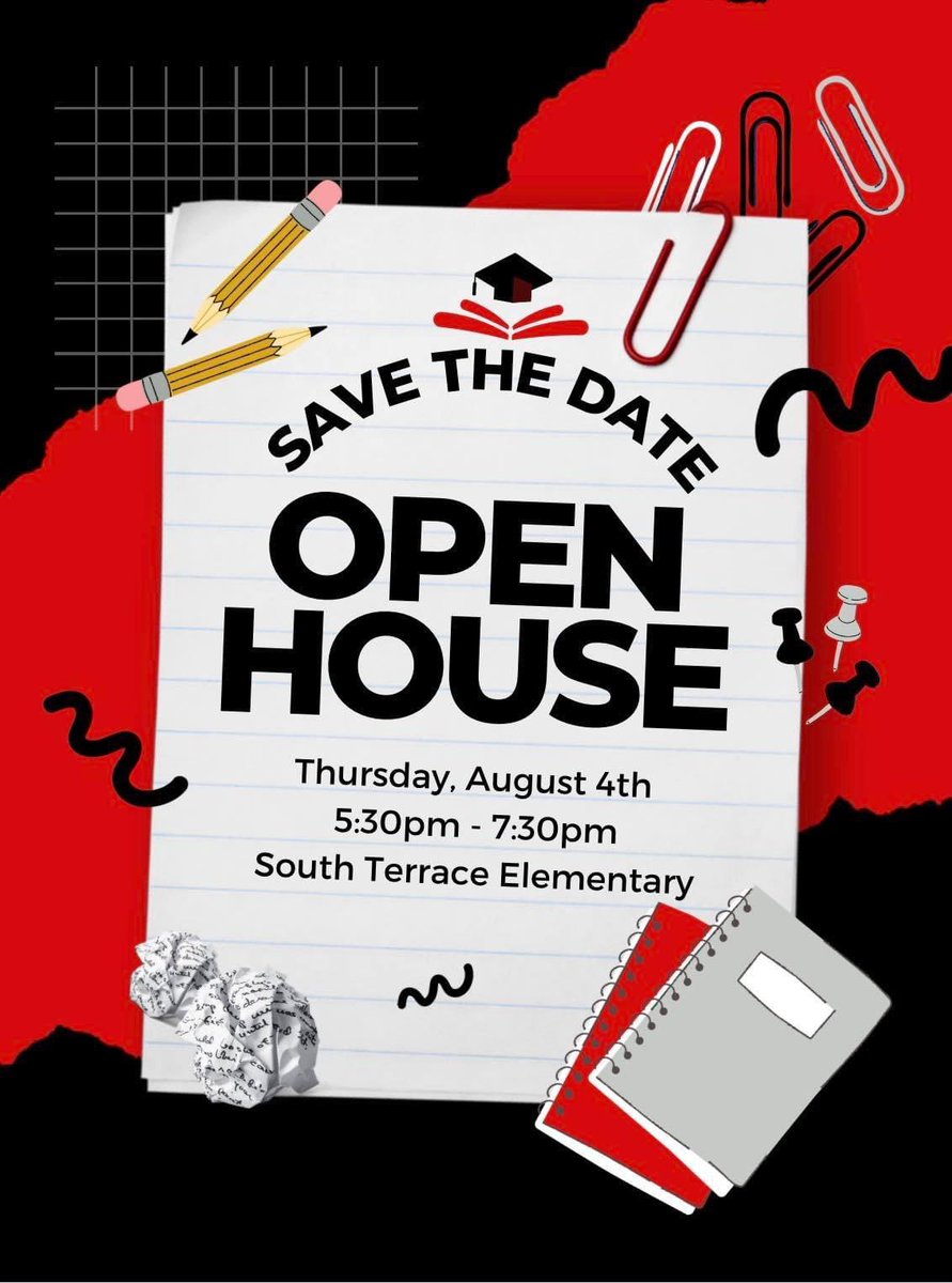 SouthTerraceElm's tweet photo. 🐾Panther Families….
Mark your calendars! 🗓
This is a great opportunity to meet your new teacher and bring supplies in prior to the first day! 📚🖇✂️✏️🖍📓📖🖊📝📕📒📋📏📐

You can find our child’s grade level supply list on our website under the 22-23 School Supplies tab! https://t.co/mYvN6PZMEJ