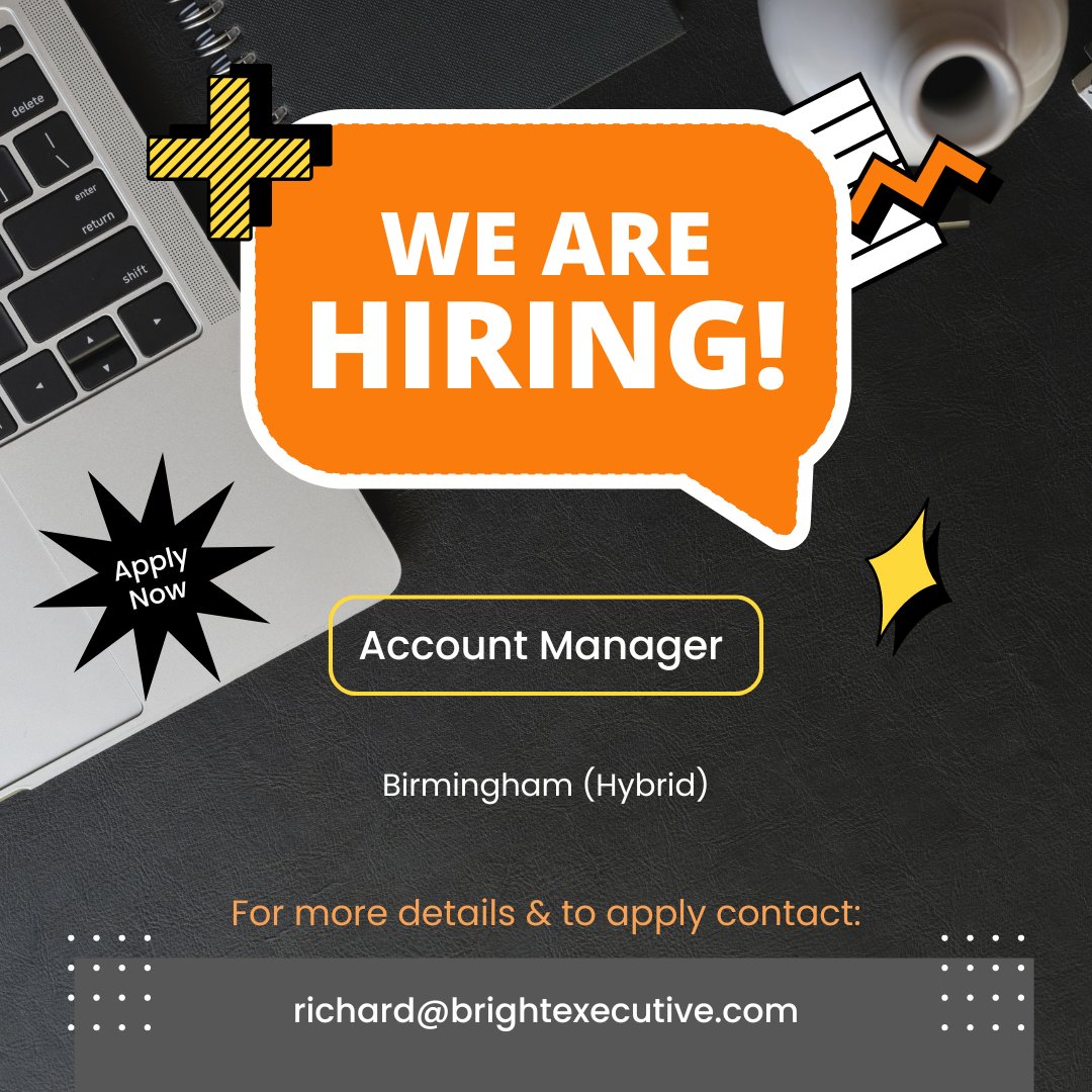 brightjob's tweet photo. 💥 We are currently recruiting for Account Manager to join Saas company in Birmingham (hybrid)
For more details contact Richard: richard@brightexecutive.com

#accountmanager #accountmanagement #birmingham #birminghamjobs #hybridjobs https://t.co/BvSQuipmdi