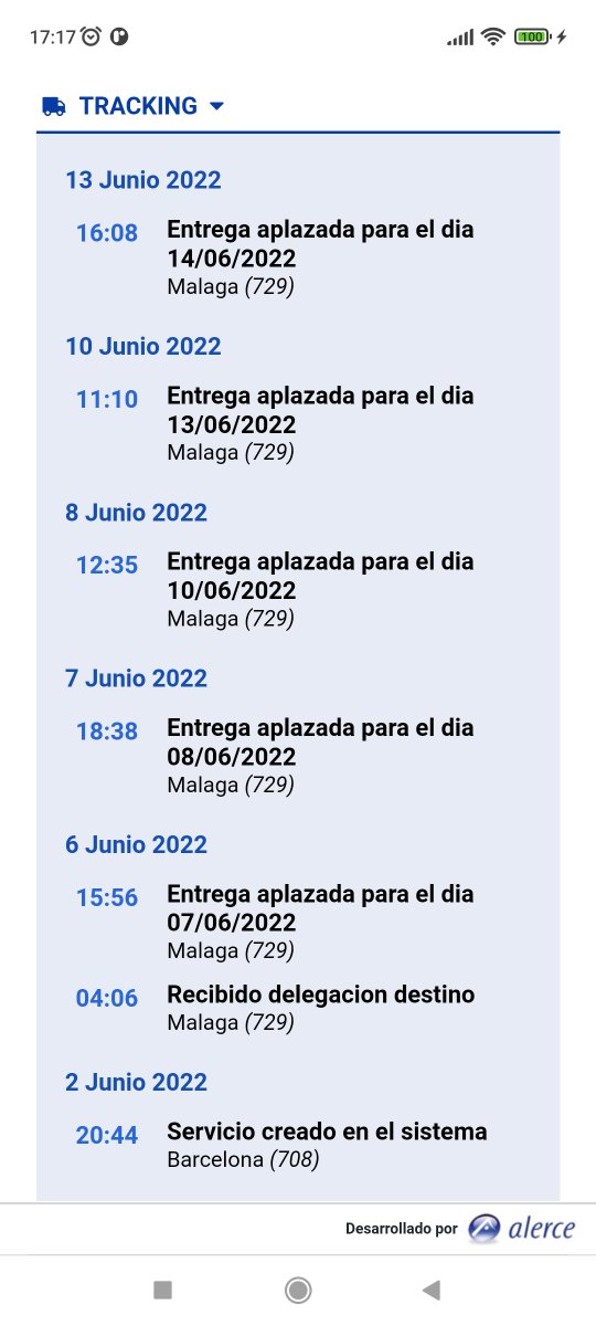 Lo de <a href="/BAUHAUS_es/">BAUHAUS España</a>  y su servicio de entrega <a href="/Ontimelogistica/">One Time Ing. Logistica</a> no tiene nombre llevan desde el día 6 de junio retrasando diariamente la entrega de un paquete. Informales Poco profesional