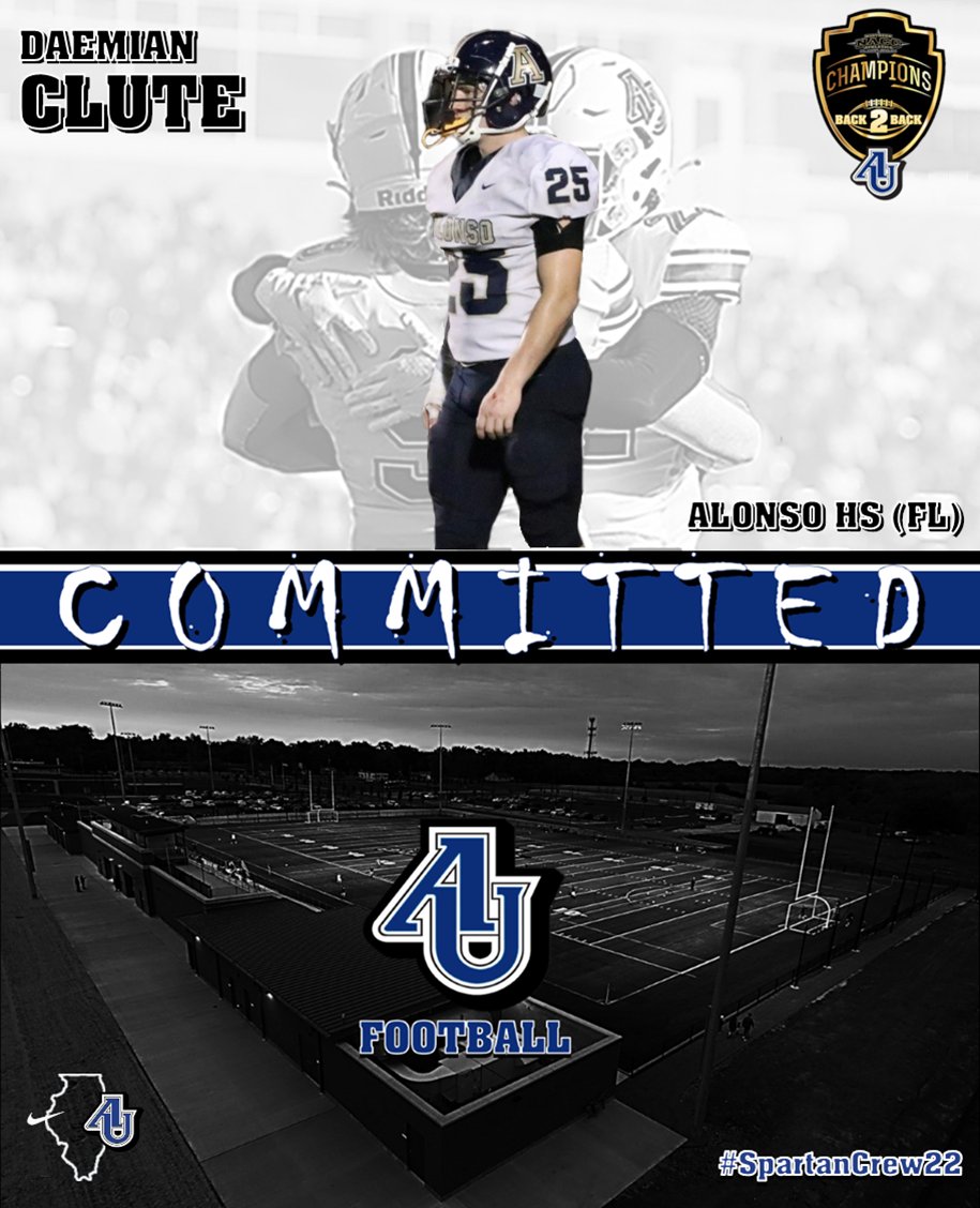 AU_SpartanFB's tweet photo. Spartan Fans, we are excited to welcome @CluteDaemian from @AlonsoRavensFB to the Aurora Football Family. Be sure to follow his journey the next four years as he continues to develop as a student, athlete, and person. #WeAreOneAU #SpartanCrew22 https://t.co/SLUVbWvSVx