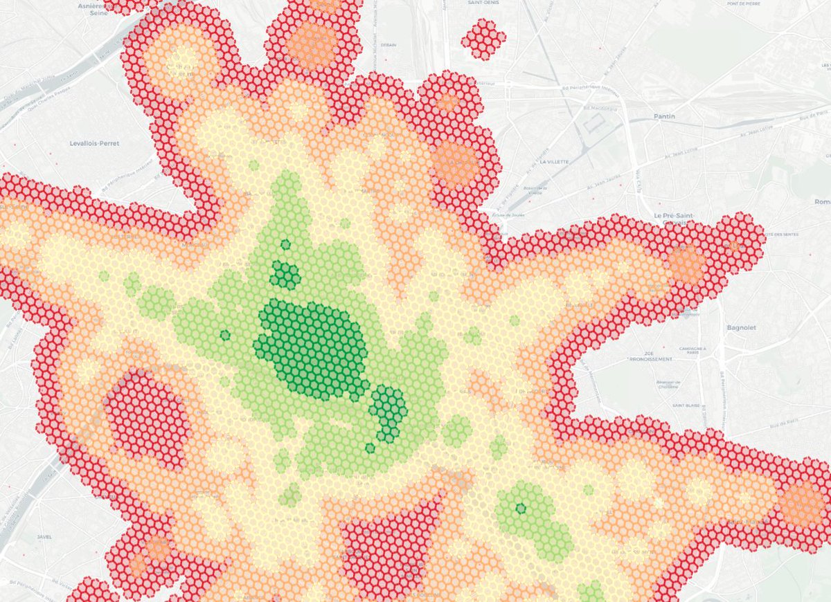 QuentinNahelou's tweet photo. Building an experimental Hexbin (H3) multimodal isochron API (based on OpenTripPlanner), it's kind of a fun visualization
#gis #geodataviz #isochron #webmapping #h3 https://t.co/AitrVhaIkx