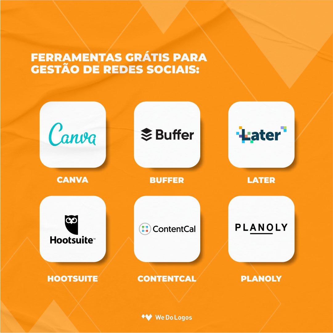 Indicamos 6 ferramentas gratuitas para facilitar a sua gestão nas redes sociais:

1- Canva

2-Buffer

3-Hootsuite

4-Later

5-Contentcal

6-Planoly

Diga nos comentários qual você prefere 🚀
