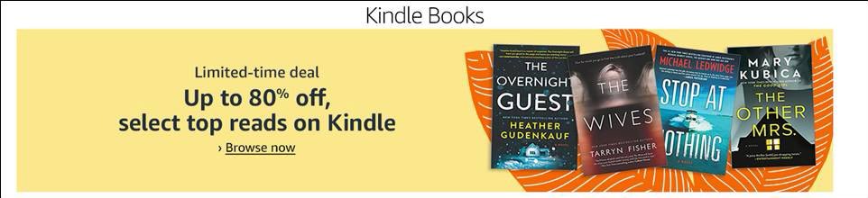 Don’t miss this <a href="/AmazonKindle/">Kindle</a> sale, where you can get up to 80% off of select top reads! This deal features titles by some of our amazing authors: <a href="/MaryKubica/">Mary Kubica</a>, @KimberlySBelle, <a href="/lisaunger/">Lisa Unger</a>, @hgudenkauf, <a href="/_Annie_Ward/">Annie Ward</a> and <a href="/JasonAllenBooks/">Jason Allen</a>! 

Amazon.com/b/?node=237151…