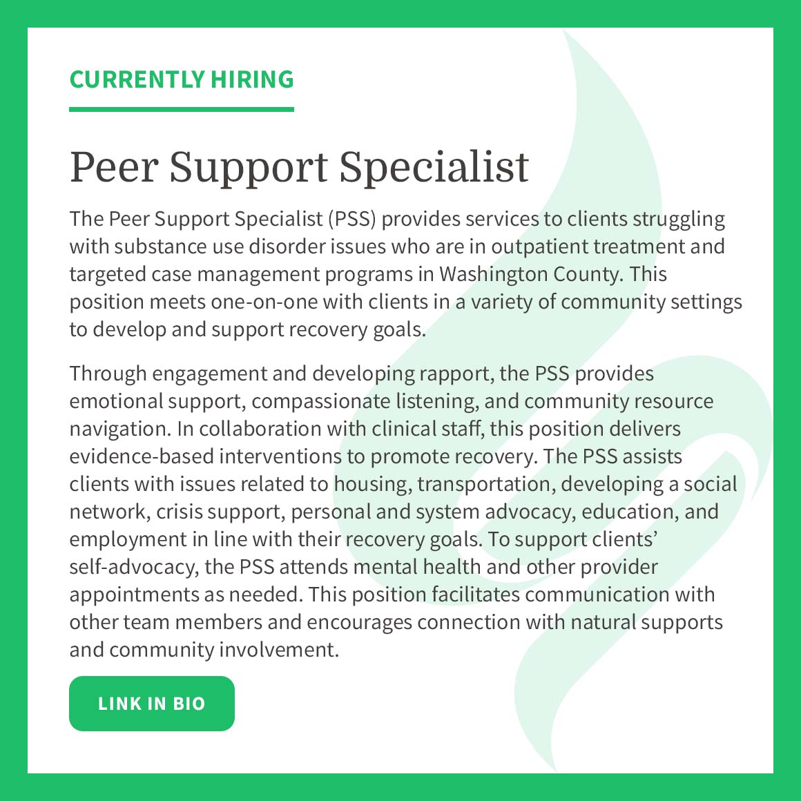 SironaRecovery's tweet photo. Apply: https://t.co/G5WMAyCsvi
#peersupport #peersupportspecialist #recovery #housing #recoverygoals #washingtoncountywi #nonprofit #nonprofitjobs #nonprofitcareers #mentalhealth #substanceuse #AODA #community https://t.co/qszoClLeiP