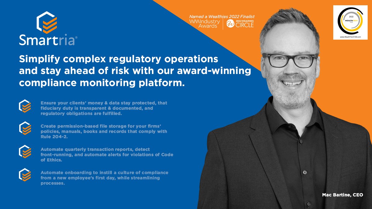 smartriaco's tweet photo. Save operational resources and reduce risk with Smartria. 

SmartRIA automates your compliance operations by providing customizable, scalable workflows with increased transparency. 

Let us help you today! https://t.co/PlxkjEQz49   

#SmartRIA #SoftwareAsAPartnership https://t.co/23fGas8gqg