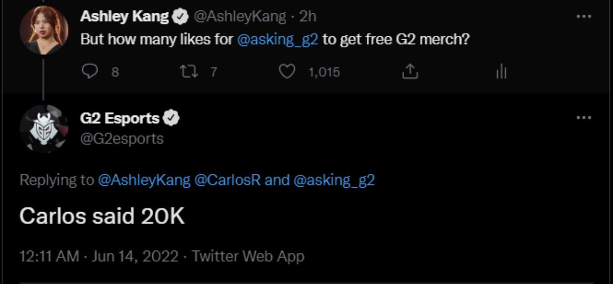 asking_g2's tweet photo. @CarlosR @G2esports Can I have G2 Merch for free? https://t.co/2VJtBfGkLc