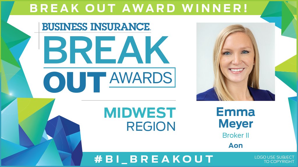 BusInsMagazine's tweet photo. We're celebrating our #BI_BreakOut Award winners! Congratulations to Emma Meyer, a Midwest Region BOA winner! Register to attend one of our three Break Out Award recognition events by clicking here: https://t.co/4Y4BSuSTvk https://t.co/hDPhsdedEK