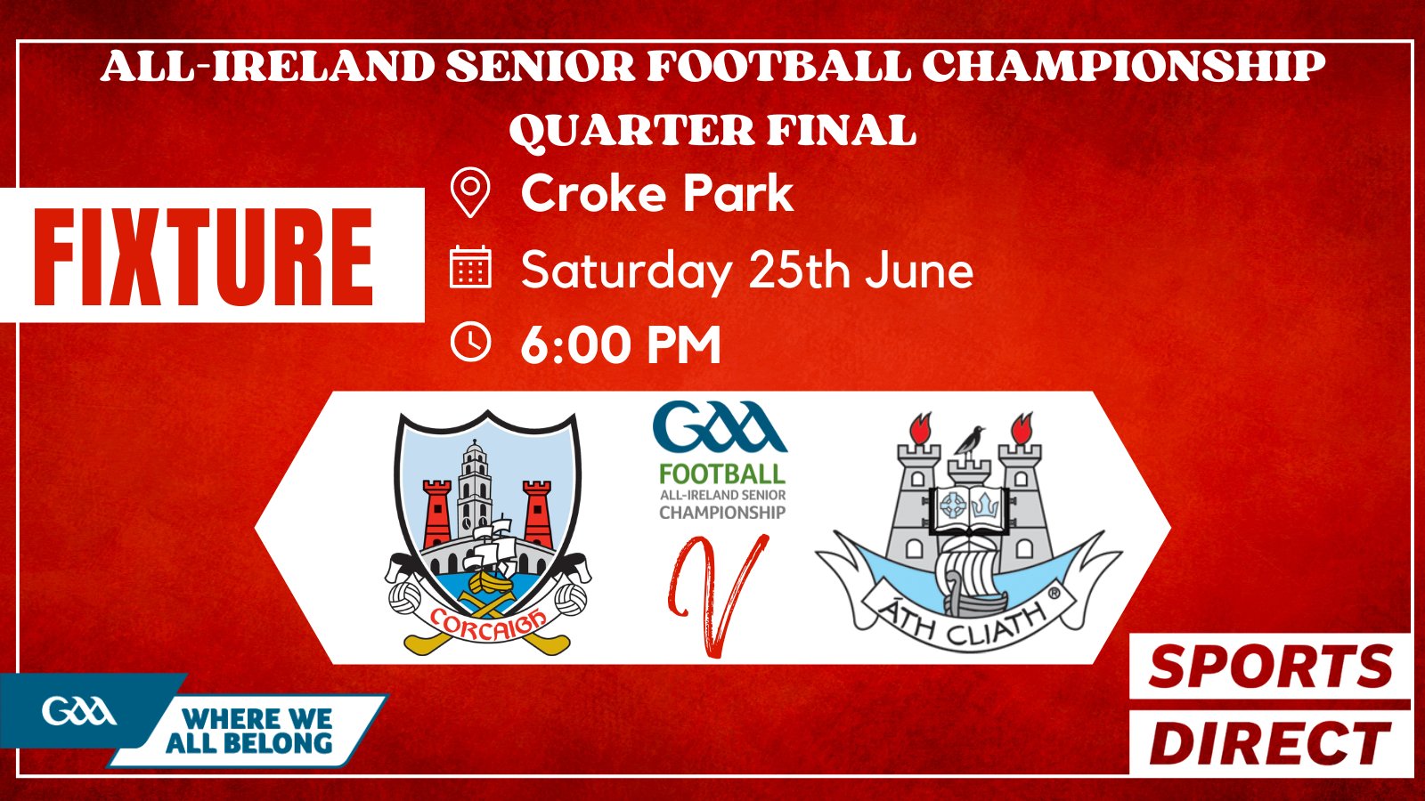 Cork GAA on Twitter "Fixture Confirmation AllIreland Senior Football
