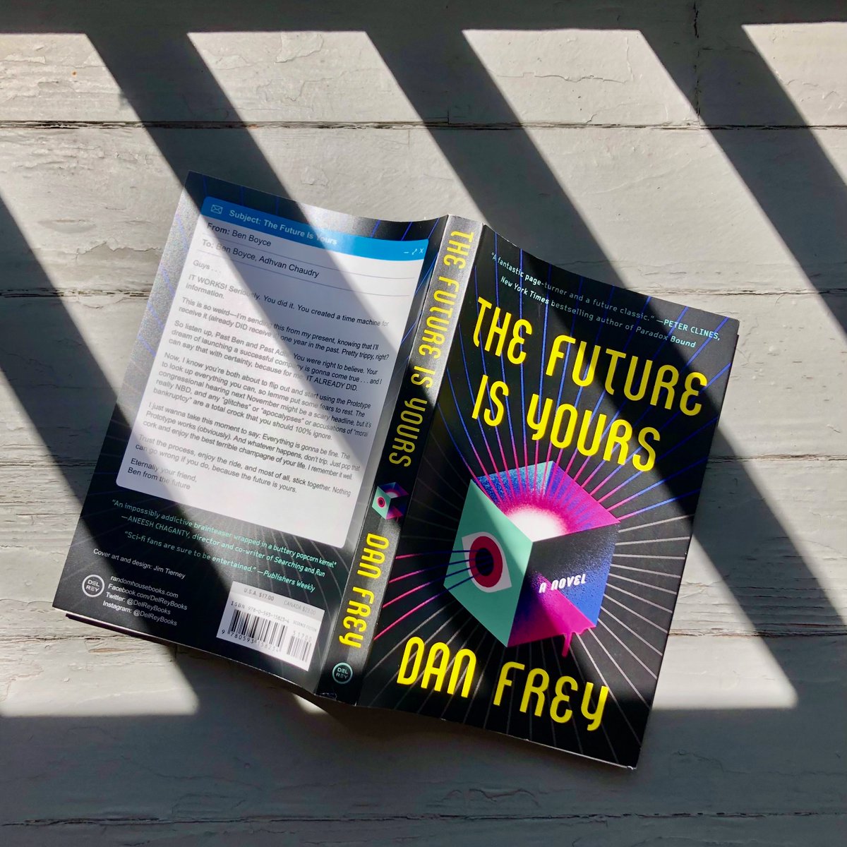 Welcome to The Future: a computer that connects to the internet one year from now, so you can see who you’ll be dating, where you’ll be working, even whether or not you’ll be alive. 

THE FUTURE IS YOURS by <a href="/wordsbyDanFrey/">Dan Frey</a> is available in paperback: penguinrandomhouse.com/books/633970/t…
