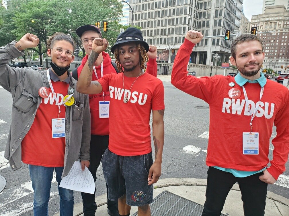 UnionDrip's tweet image. RWDSU BAmazonUnion workers at the #AFLCIOConv this morning. ✊🏻