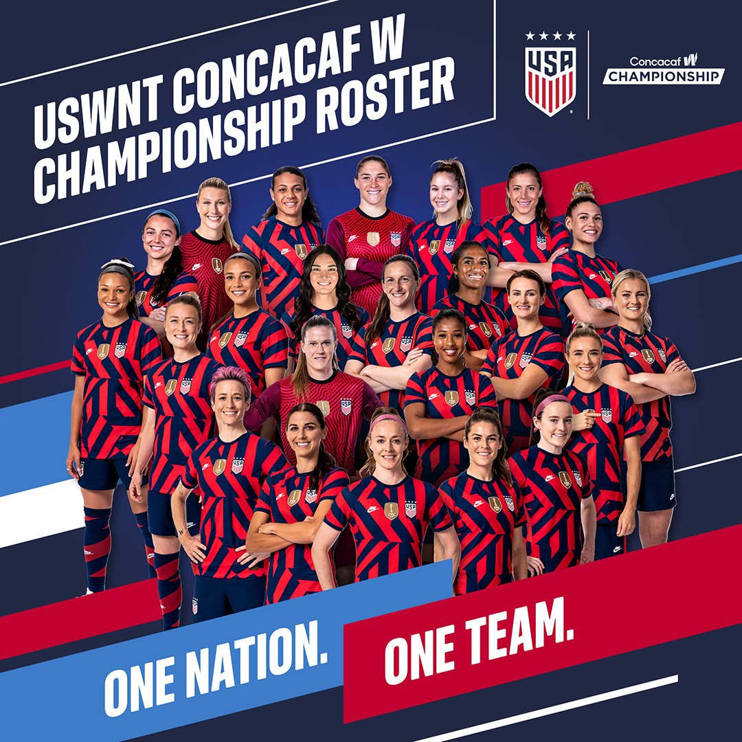 USWNT's tweet photo. The Gals of Summer! 🇺🇸

The #USWNT’s 23-player roster for the @ConcacafW Championship is here! 🎉