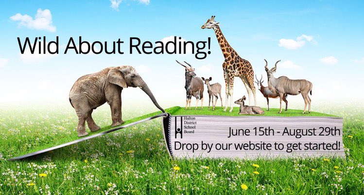 HDSB Library Services presents "Wild About Reading" 2022 Virtual Summer Reading Program. Coming June 15th! Features ebooks, activities, trivia, &amp;more. We're Wild About Reading!  Visit eit.hdsb.ca June 15th &amp;click on the Summer Reading Program link #Summerreading #HDSB